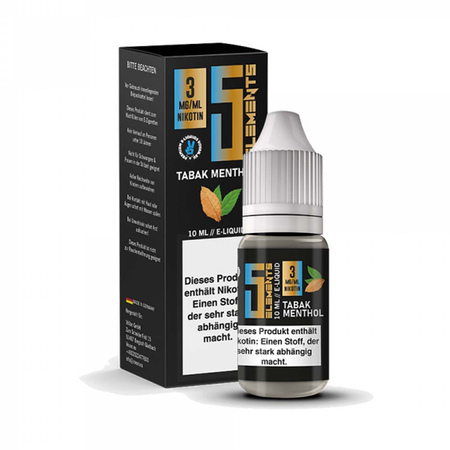 (EX) 5 ELEMENTS - Tabak Menthol Liquid 10ml - 3mg/ml